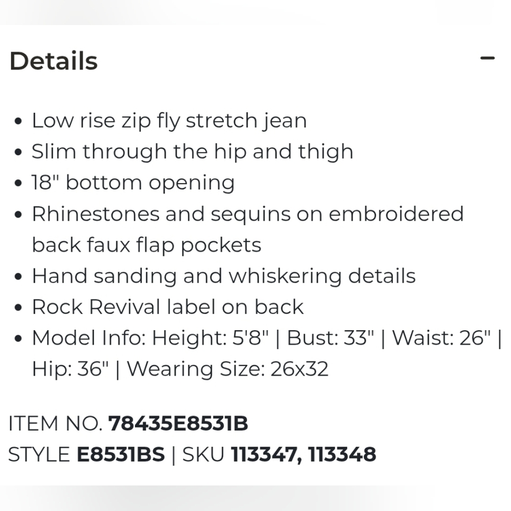 Rock Revival "Caress" Stretch Low Rise Bootcut Jeans Blue | Women's Size 26 - Picture 14 of 15